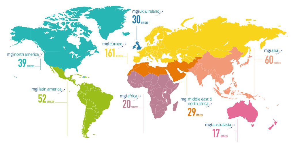 MGI Worldwide Global Network Map